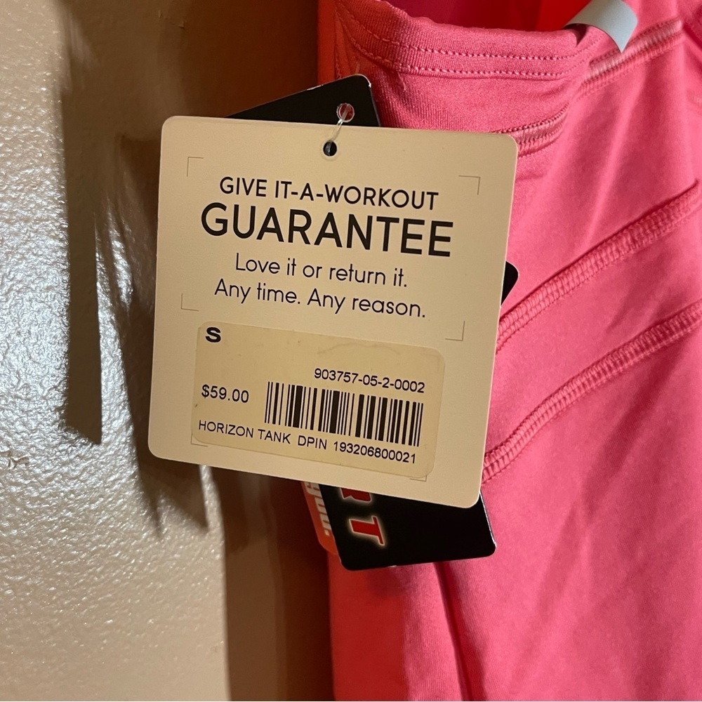 Athleta Horizon Tank Top Size Small Pink Built-In Bra Crisscross Back NWT - Picture 5 of 9